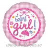 Balon folie Baby Girl Gingham