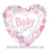 Balon folie Its A Girl Hearts Circle