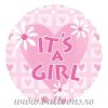 Balon folie Its A Girl Pink Heart