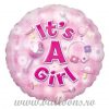 Balon folie New Baby Girl Circle