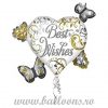 Balon folie Best Wishes Heart Cluster Shape