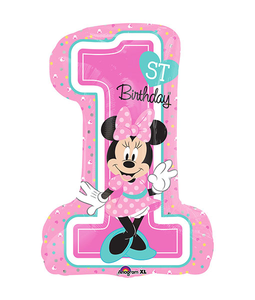 Balon folie Minnie 1st Birthday Shape